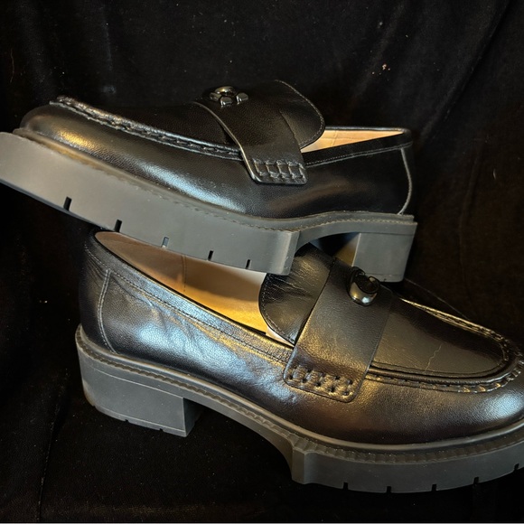 Coach Men’s Black Leather Logo Penny Loafers main image 4